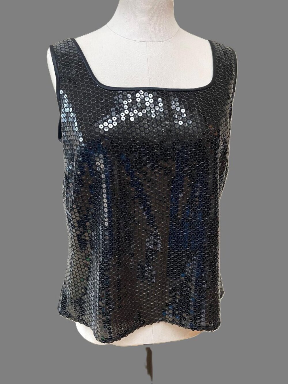 Liz Claiborne Black Sequin Sleeveless Top - Size 10